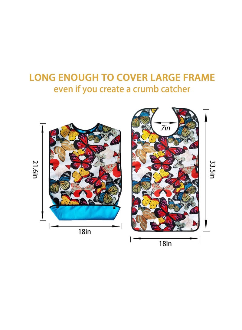 SOLARAE Waterproof Washable Adult Bibs for Elderly Women, Reusable Large Adult Bibs for Eating with Snaps, Feeding Bibs for Adults Senior Citizens with Crumb Catcher, Designed for Comfort and Convenience - Image 5