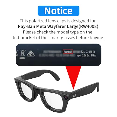 HIBLOKS 2Pcs Polarized Clip for Ray-Ban Meta Wayfarer RW4008 Smart Glasses (Size L 53-22), Discoloration Clips Compatible with Ray-Ban Meta Wayfarer Protect Your Eyes, Cool and Fashion (Yellow+ Brown) - Image 2