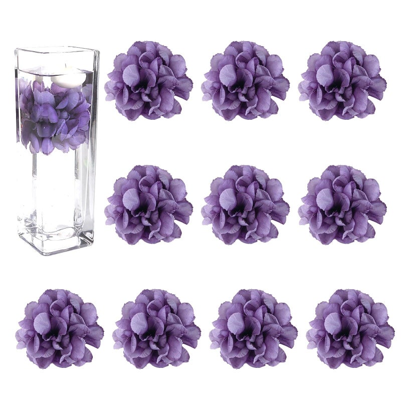 TeaSu Floating Flowers for Floating Candle Centerpieces, 12pcs Purple Artificial Flower Head for Wedding Centerpieces - Purple - Image 1