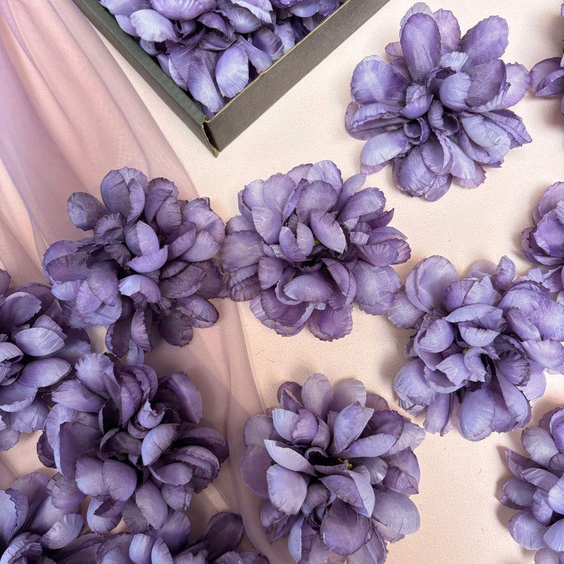 TeaSu Floating Flowers for Floating Candle Centerpieces, 12pcs Purple Artificial Flower Head for Wedding Centerpieces - Purple - Image 3