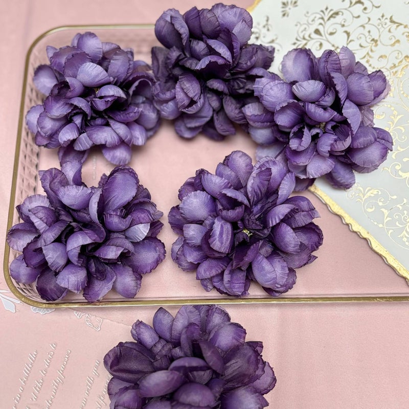TeaSu Floating Flowers for Floating Candle Centerpieces, 12pcs Purple Artificial Flower Head for Wedding Centerpieces - Purple - Image 5