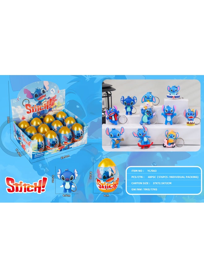 Special For Key Chain Twist Egg Ball Card Cool Mirabu Doll Blind Egg Mobile Phone Pendant Gift Wholesale-Color:Yl7063 Stitch Doll Keychain Blind Egg - Image 1