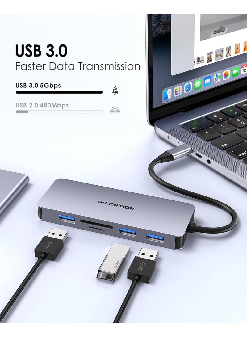 LENTION USB C Hub with 4K HDMI, 3 USB 3.0, SD/Micro SD Card Reader Compatible 2023-2016 MacBook Pro, New Mac Air/Surface, Stable Driver Certified Multi-Port... - Image 5
