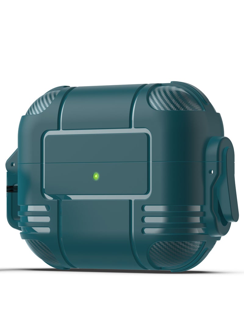 Contex Shockproof Protective Cover For Air Pods Pro with Lock Switch - Green - Image 1