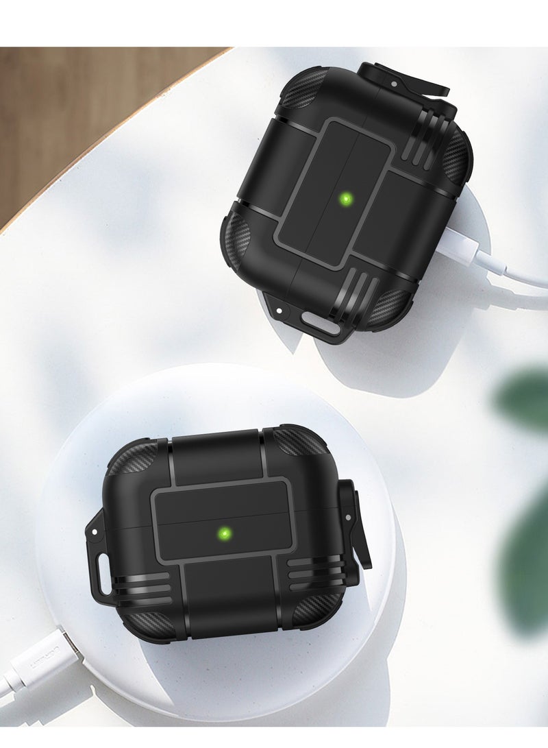 Contex Shockproof Protective Cover For Air Pods Pro with Lock Switch - Green - Image 3