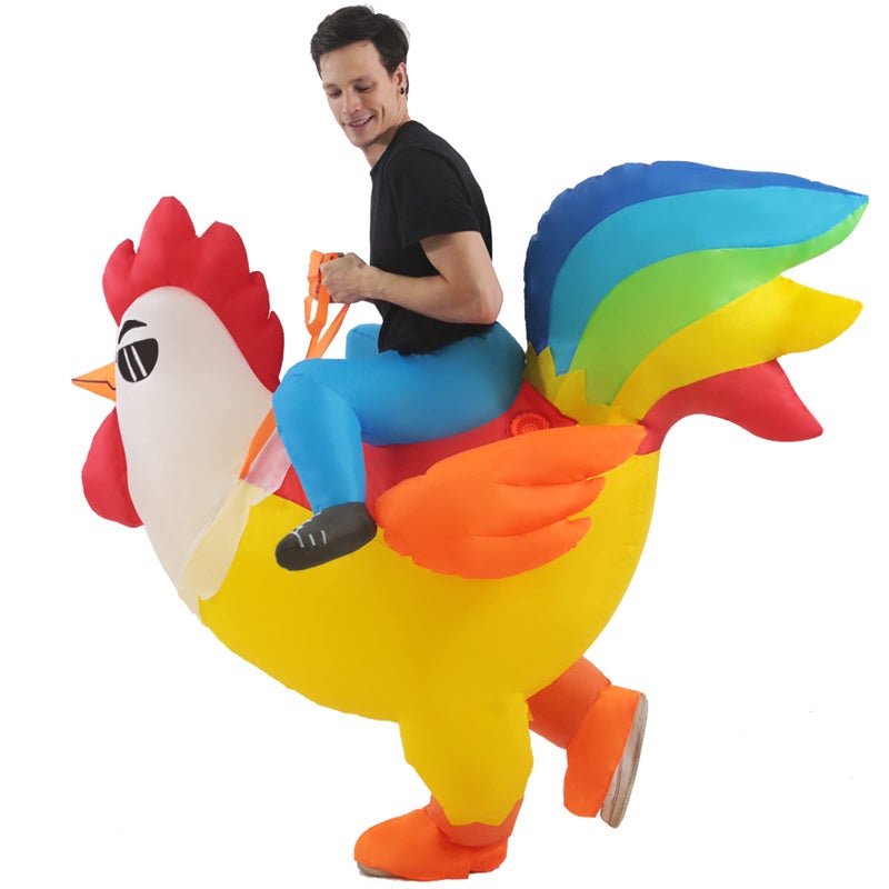 KOOY Inflatable Costume Adult, Chicken Costume, Inflatable Costumes Women Men, Ride On Rooster Costume, Fancy Funny Chicken Costumes Blow up Costumes - Image 4
