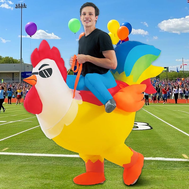 KOOY Inflatable Costume Adult, Chicken Costume, Inflatable Costumes Women Men, Ride On Rooster Costume, Fancy Funny Chicken Costumes Blow up Costumes - Image 2