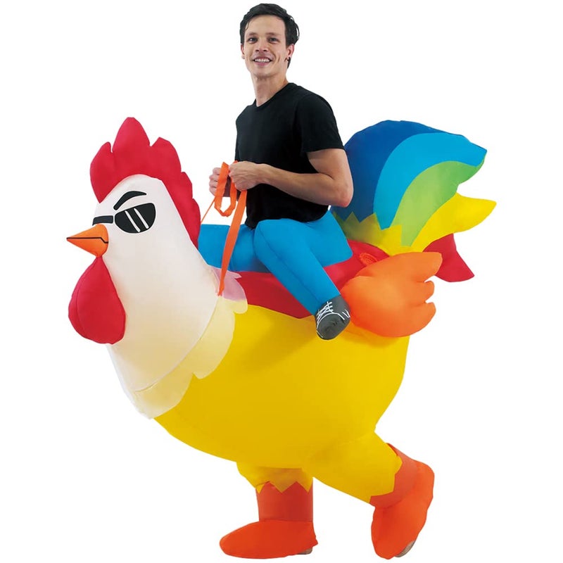 KOOY Inflatable Costume Adult, Chicken Costume, Inflatable Costumes Women Men, Ride On Rooster Costume, Fancy Funny Chicken Costumes Blow up Costumes - Image 1
