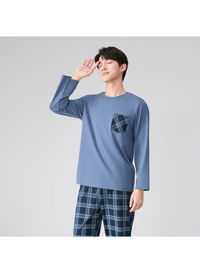 Fenton Fenteng Men's Pajamas, 100% Pure Cotton, Autumn New Arrival, Classic Plaid British Style Long-sleeve Men's Loungewear - Image 3