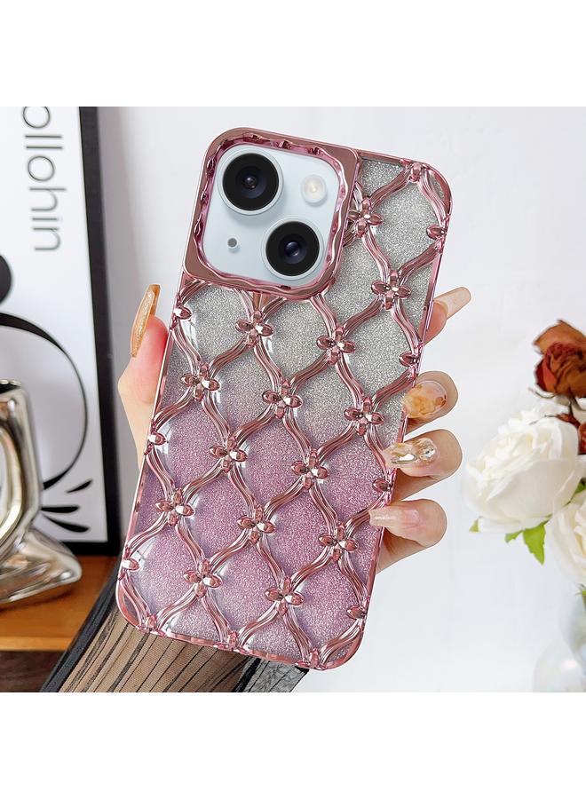 S-TOP Case For iPhone 14 Star Flower Electroplated TPU Phone Case with Gradient Glitter Paper - Image 1