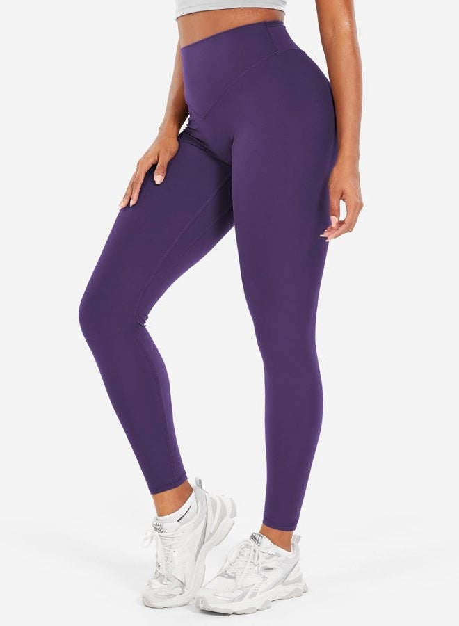 YEOREO Workout Leggings for Women Hidden Scrunch Tummy Control Leggings Agathia High Waisted Gym Yoga Pants, Purple, S - Image 4