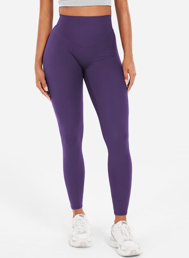 YEOREO Workout Leggings for Women Hidden Scrunch Tummy Control Leggings Agathia High Waisted Gym Yoga Pants, Purple, S - Image 2