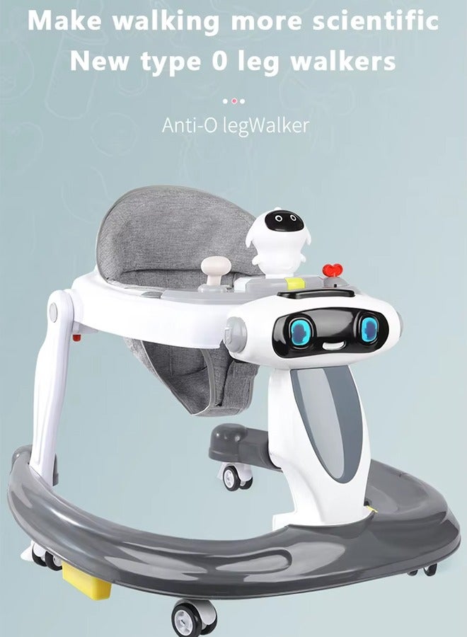 2 in 1 Baby Walker,Baby Walker Stroller,Baby Walker for Learning to Walk,Baby Push Walker Learn to Walk with Mute Wheels Anti-Rollover,Baby Walker with Wheels Portable,Early Education Foldable Baby Walker with with Removable Footrest and Awning for Babies 6-18 Months Boys and Girls - Image 3