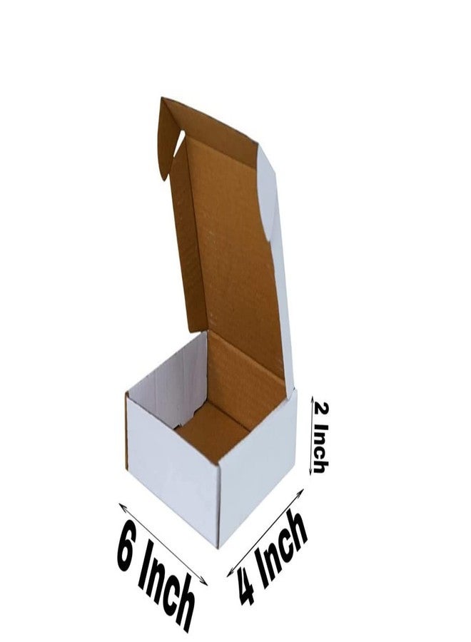 YNK Flat White Corrugated Sturdy Shipping Boxes Size : 6"L x 4�W x 2"H - pack of 25 - Image 2