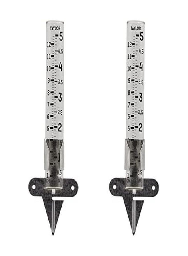 Taylor 5288423 Glow in The Dark Rain Gauge, 6" Inch Capacity, Black and Green - Image 1