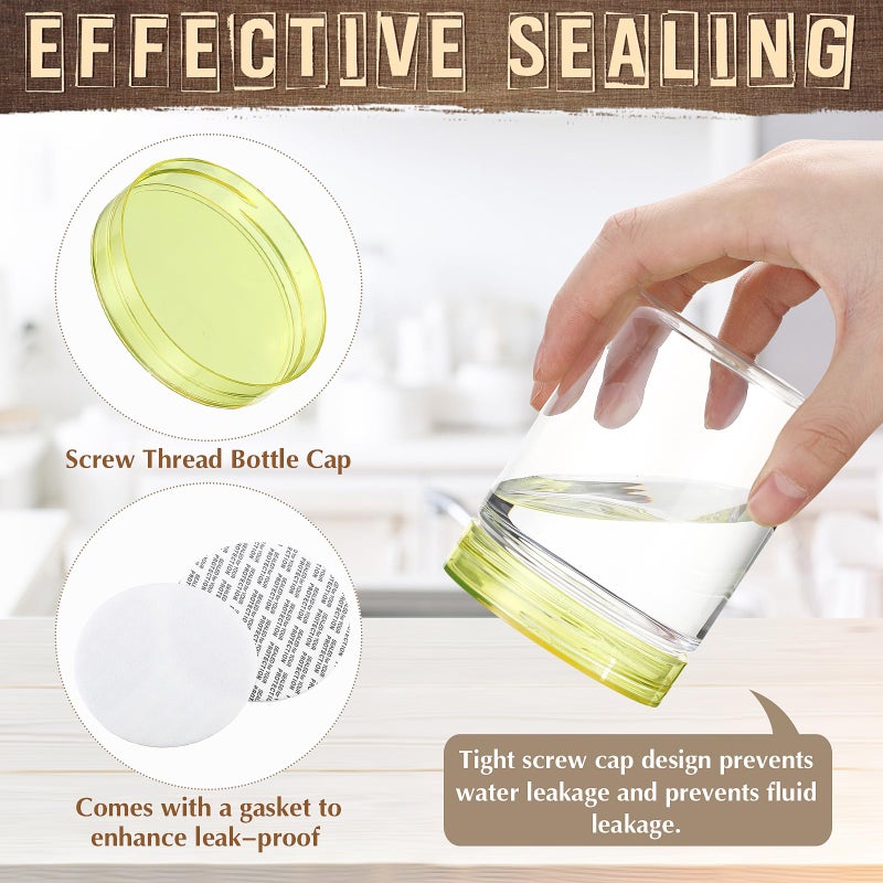 Sliner 60 Pcs 8 oz Plastic Jars with Lids Clear Round Leakproof Storage Containers Empty Refillable Plastic Mason Jars for Travel Storage Face Creams Kitchen Household Food Spice (Colorful) - Image 3