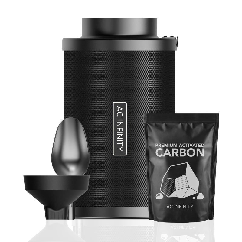 AC Infinity Refillable Carbon Filter Kit 6â€ with Additional Refill, Odor Removal Air Scrubber For 6" Inline Fan and Ducting, Reusable Charcoal Filter for Grow Tent Grow Room Hydroponics - Image 1