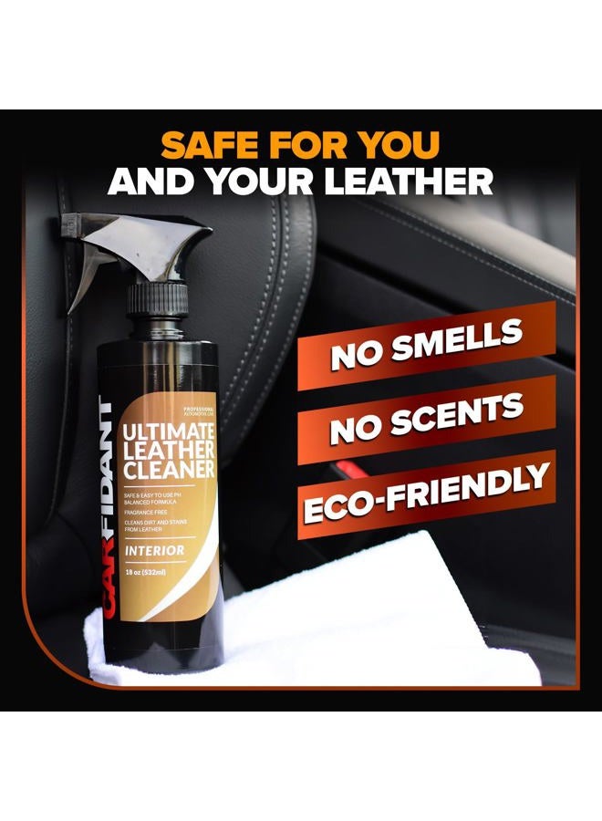 CARFIDANT Ultimate Leather Cleaner - Full Leather & Vinyl Cleaning Kit with Microfiber Towel for Leather & Vinyl Seats, Automotive Interiors, Car Dashboards, Sofas & Purses! - 18oz Kit - Image 5