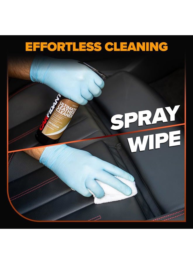 CARFIDANT Ultimate Leather Cleaner - Full Leather & Vinyl Cleaning Kit with Microfiber Towel for Leather & Vinyl Seats, Automotive Interiors, Car Dashboards, Sofas & Purses! - 18oz Kit - Image 3