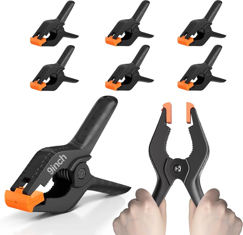 EMART 6 Pack Heavy Duty Muslin Spring Clamps, 9 inch Photo Booth Backdrop Clips for Photography Studio - Image 1