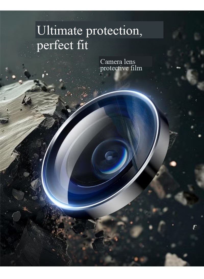 Camera Lens Glass Protector With Ring For iPhone 17 Air, Tough HD Individual Protectors, Scratch Resistant, Thin Tempered Glass Camera Screen Protector Cover Accessories - Titanium Silver - Image 5