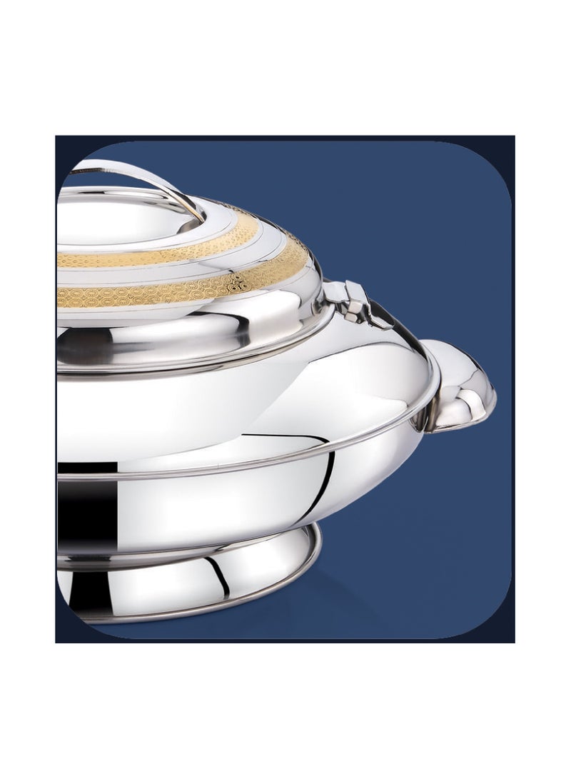 Homemaker Yaris Hotpot 3500ml Capacity - Unique Locking Lid - High Quality Stainless Steel - Gold Etching & Silver  - Image 4