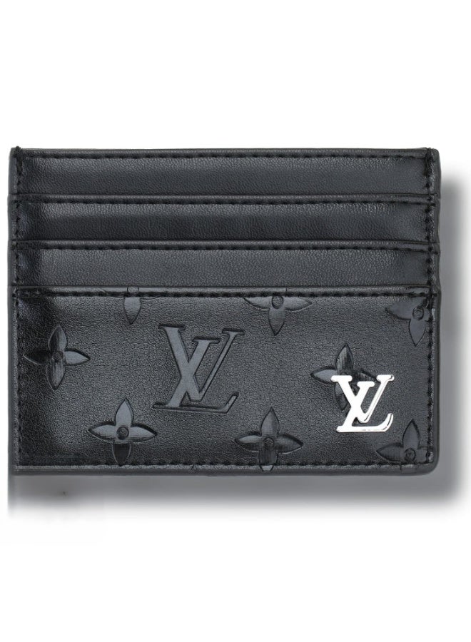 Louis Vuitton LV Card Holder – Black Premium Leather – Luxury Slim Designer Card Case for Men & Women - Image 1