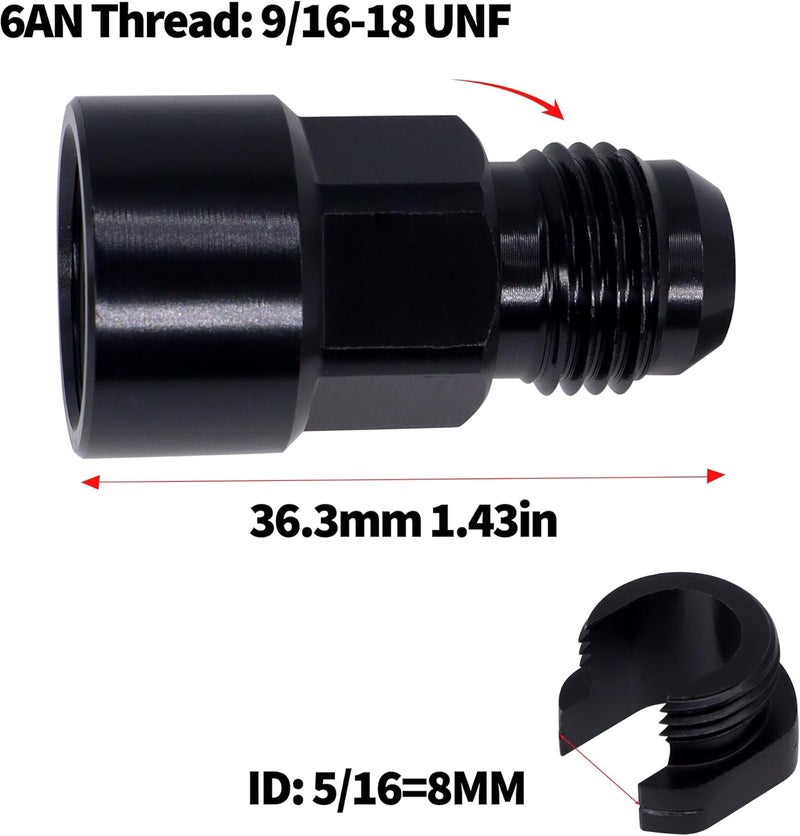 OXCANO 6AN Male to 5/16" Quick-Disconnect Fuel Rail Fitting - Image 4