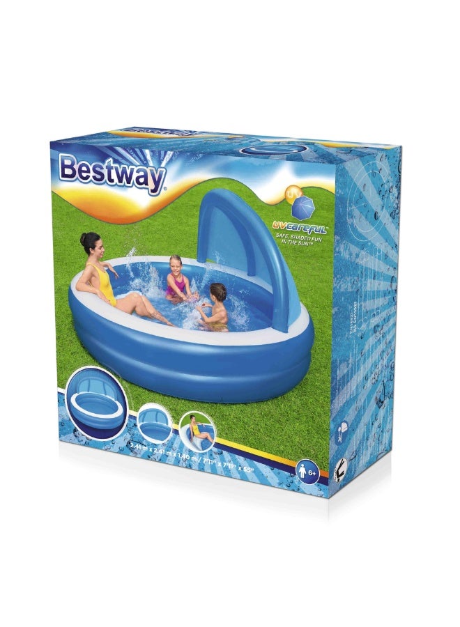 Bestway Large Inflatable Family Pool for Kids with Canopy & Seat – Bestway 241×241×140 cm, 850L Capacity - Image 2