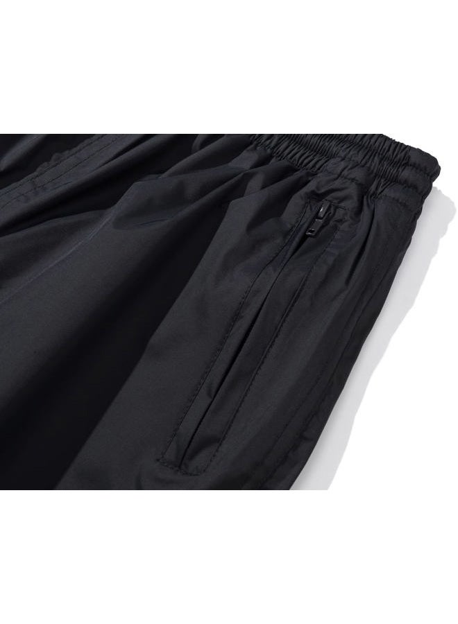 BenBoy Kids Rain Pants Waterproof Lightweight Pants Elastic Waist Outdoors Trousers for Boys Girls, Black, 9-10 Years - Image 4