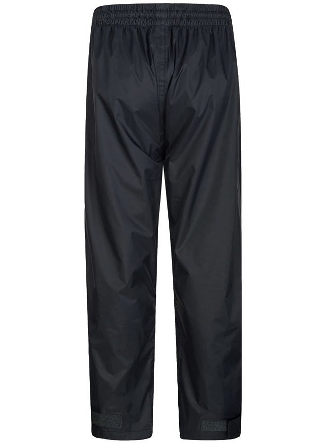 BenBoy Kids Rain Pants Waterproof Lightweight Pants Elastic Waist Outdoors Trousers for Boys Girls, Black, 9-10 Years - Image 2