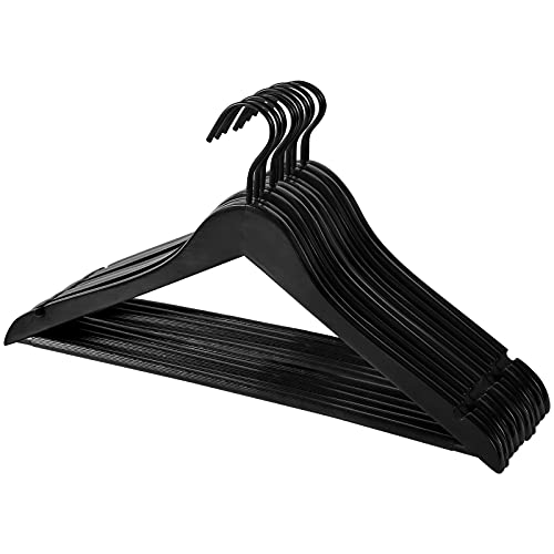 Perfecasa 20 Pack Wooden Hangers — Premium Solid Wood Suit & Coat Hangers with Non-Slip Pants Bar, Silent Coated Hooks, 360° Swivel for Closet Organization (Black) - Image 1