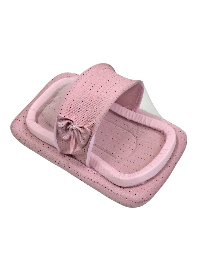 BABYCARA - Baby Net Bed With Thick Mattress, Mosquito Net And Neck Pillow, 82 X 50 CM - Image 1