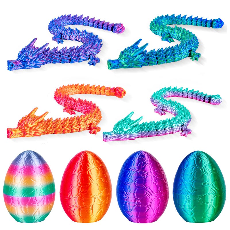 3Dgenius 4Pcs 3D Printed Dragon Eggs Mini Dragon Eggs with 886inch Dragon Inside 3D Printed Toys Dragon Toys for Kid Adults Easter Home Decor 4Pack1 - Image 3