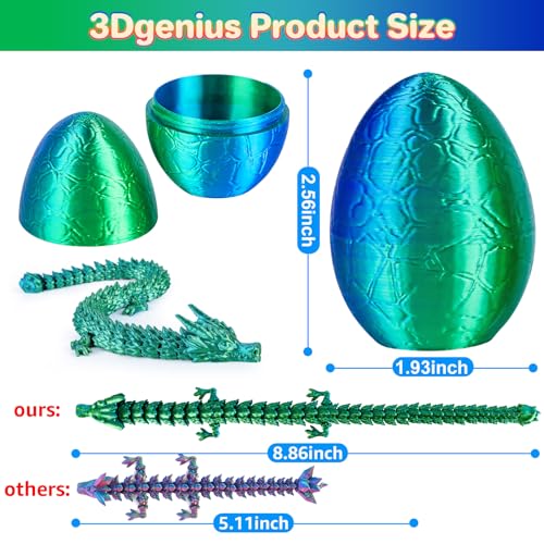 3Dgenius 4Pcs 3D Printed Dragon Eggs Mini Dragon Eggs with 886inch Dragon Inside 3D Printed Toys Dragon Toys for Kid Adults Easter Home Decor 4Pack1 - Image 5