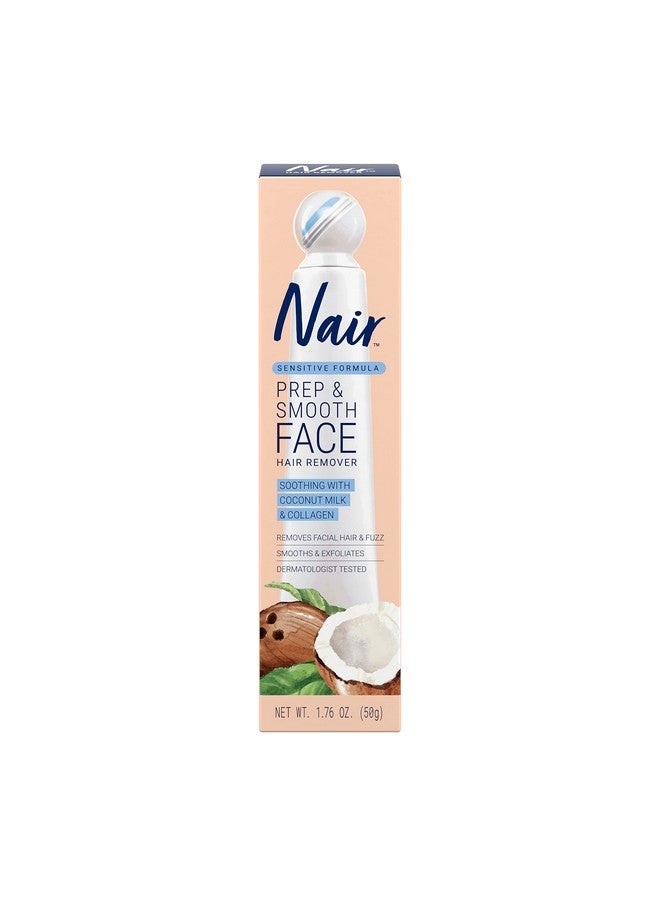 Nair Air Prep And Smooth Face Facial Hair Removal For Woman Touch Free Hair Removal Cream With Sensitive Coconut Milk And Collagen For Skincare Dermatologist Tested 1.76 Oz - Image 2