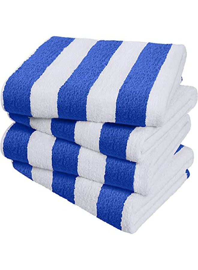 ويفي منشفة حمام سباحة، 90×180 سم، مخططة باللونين الأزرق والأبيض، 600 جرام، 100% قطن - Image 2