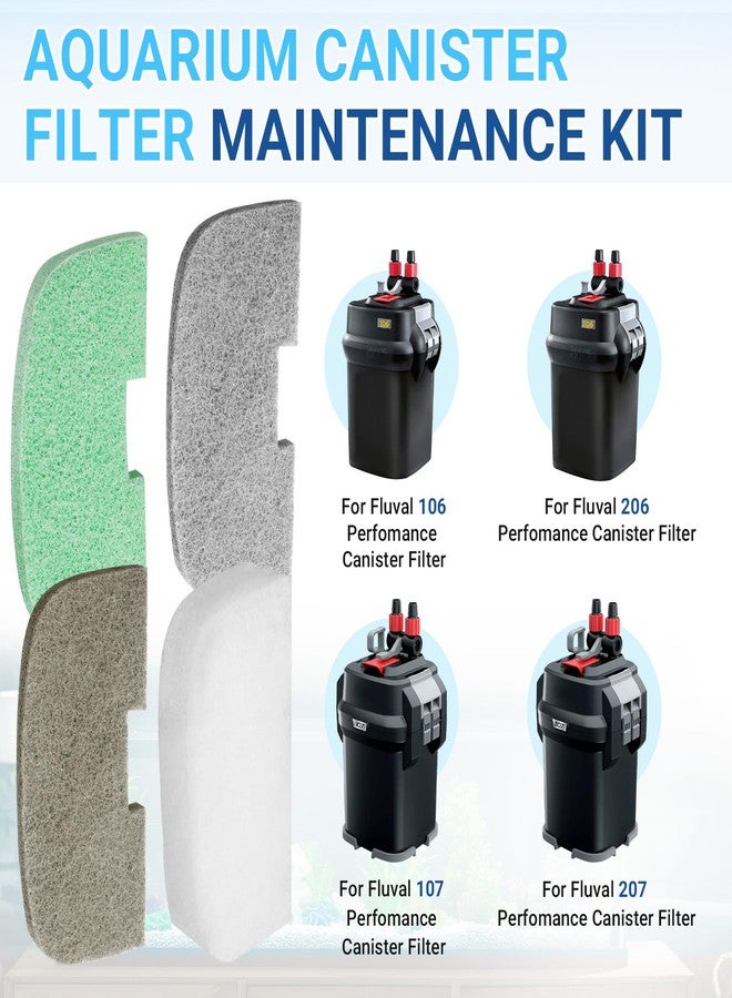 Trdzi Canister Filter Maintenance Kit for Fluval 107 207 Canister Filter, Aquarium Filter Maintenance Kit 106 206 Pads, Quick-Clear Water Polishing Pads, Nitrite Remover Pads, Silicone Lube - Image 4