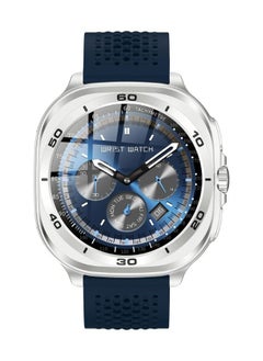 SWISS MILITARY Swiss Military DOM7 Smartwatch 1.43" AMOLED, Bluetooth Calling, Multi Language, Health & Sports Tracking, Wireless Charging, 7 Days Battery, IP67, iOS/Android Compatible, Silver Frame with Blue Strap  - Image 1