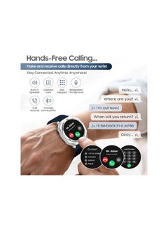 SWISS MILITARY Swiss Military DOM7 Smartwatch 1.43" AMOLED, Bluetooth Calling, Multi Language, Health & Sports Tracking, Wireless Charging, 7 Days Battery, IP67, iOS/Android Compatible, Silver Frame with Blue Strap  - Image 5