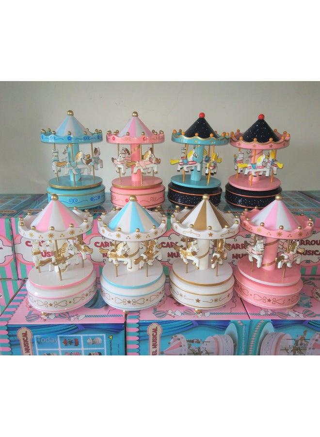 Cake Style Carousel Music Box Diy Eight Tone Box Direct Craft Gift Music Rotating Horse-Color:603 - Image 2