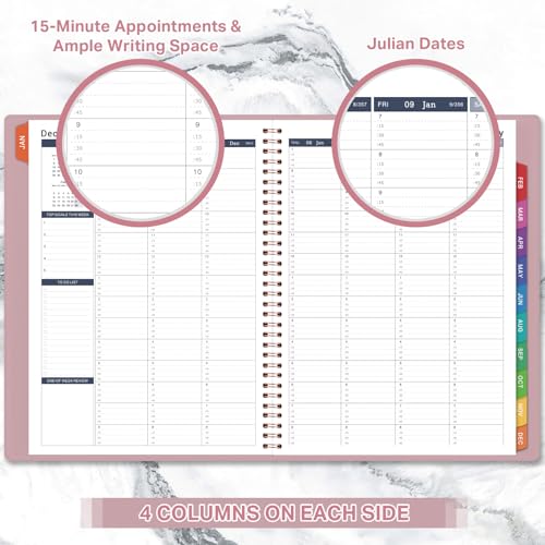 MaaIbok Appointment Book 2026 - JAN 2026 - DEC 2026, 8.4" x 10.6" Weekly Appointment Book 2026, 15-Minute Interval Hourly Planner, Flexible Soft Cover - Image 3