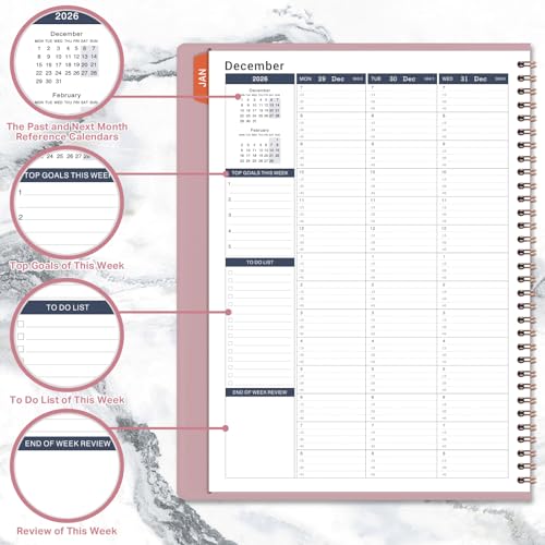 MaaIbok Appointment Book 2026 - JAN 2026 - DEC 2026, 8.4" x 10.6" Weekly Appointment Book 2026, 15-Minute Interval Hourly Planner, Flexible Soft Cover - Image 4