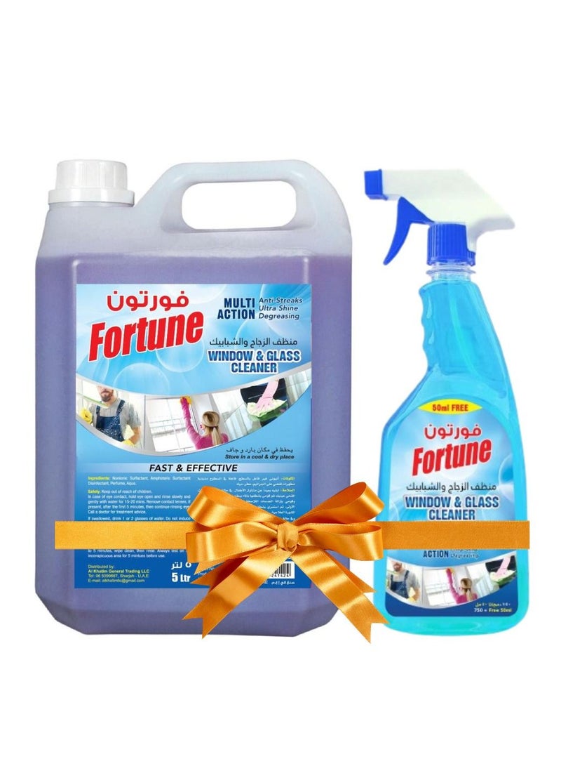 Fortune Glass Cleaner & Window Cleaner Spray Trigger  5 Litre with 800 ML free - Image 1