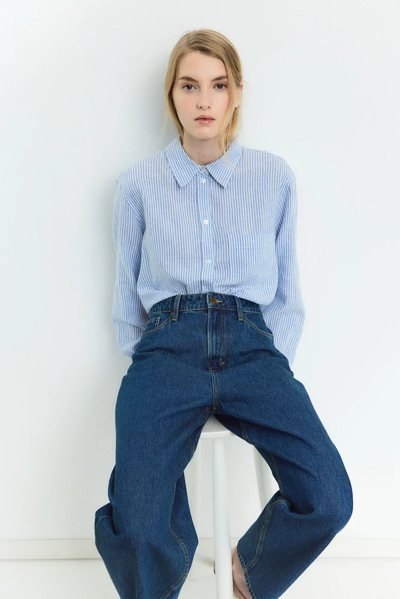 اتش اند ام Linen-Blend Shirt