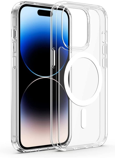Magnetic Designed for iPhone 14 Pro Max Case 6.7 Inch, Strong Magnets Non-Yellowing Shock Proof Grade Protection Compatible with Mag Safe Protective Slim Cover Clear