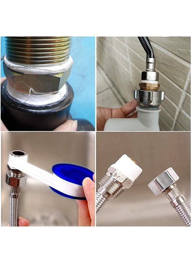 شريط تفلون للسباكة ٥ لفات ٢٠مم×٠.١٥مم×٢٠م، شريط إحكام الأنابيب والسباكة، مادة مانعة لتسرب المياه PTFE لرؤوس الدش - Image 4