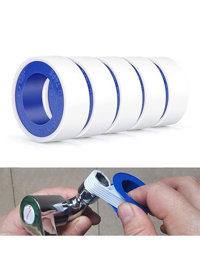 شريط تفلون للسباكة ٥ لفات ٢٠مم×٠.١٥مم×٢٠م، شريط إحكام الأنابيب والسباكة، مادة مانعة لتسرب المياه PTFE لرؤوس الدش - Image 1