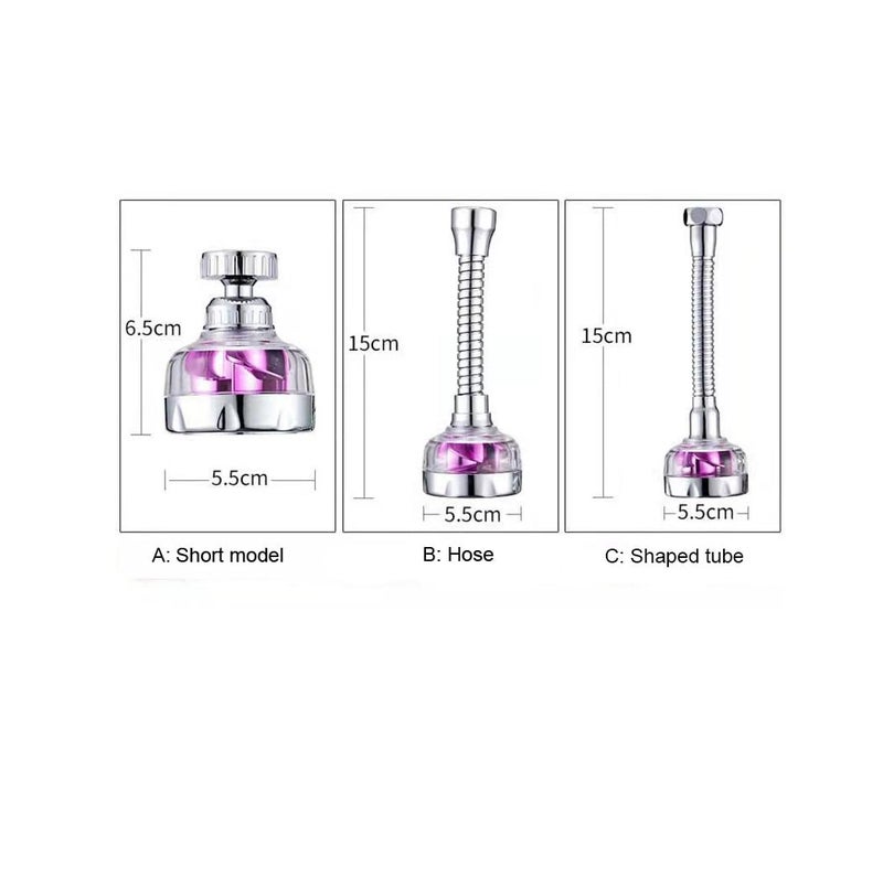 DHRUSIMI 360 Degree Water Swivel Tap Aerator Swivel,Splash-Proof Splash Head for Bathroom Kitchen Tap Nozzle Filter Water Saving Faucet Extender Color very may (Faucet E) - Image 4