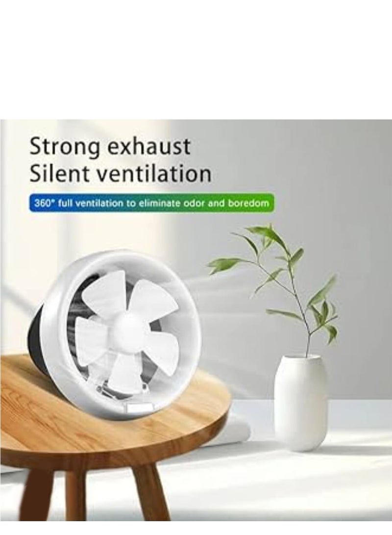 شفاط مروحة دائرية مقاس 6 انش -  صامتة للمنزل والمطبخ والحمام - تهوية قوية لإزالة الروائح والرطوبة - 2 خط AC 110-240 V - تصميم أنيق وسهل التثبيت - Image 2